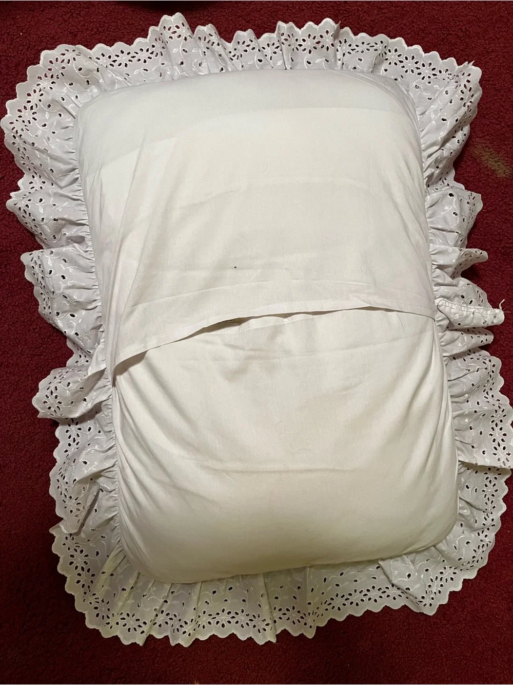 White Eyelet Ruffle Pillow Sham - Classic Home Bedding